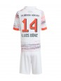 Billige Bayern Munich Luis Diaz #14 Bortedraktsett Barn 2025-26 Kortermet (+ Korte bukser)